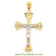 14K Two-Tone Gold Crucifix Pendant