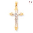 14K Two-Tone Gold Crucifix Pendant