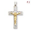 14K Two-Tone Gold Crucifix Pendant