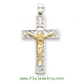 14K Two-Tone Gold Crucifix Pendant