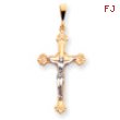 14K Two-Tone Gold Crucifix Pendant