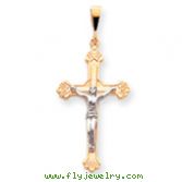 14K Two-Tone Gold Crucifix Pendant