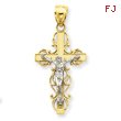 14K Two-Tone Gold Crucifix Pendant