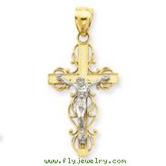 14K Two-Tone Gold Crucifix Pendant