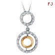 14K Two-Tone Gold Diamond Circle Charm Cable Chain Necklace