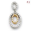 14K Two-Tone Gold Diamond Double Oval Pendant