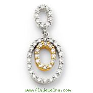 14K Two-Tone Gold Diamond Double Oval Pendant