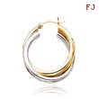 14K Two-Tone Gold Double Hoop Earrings