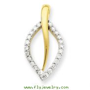 14K Two-Tone Gold Fancy Diamond Pendant