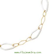 14K Two-Tone Gold Fancy Link Necklace