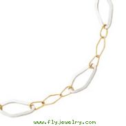 14K Two-Tone Gold Fancy Link Necklace