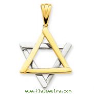 14K Two-Tone Gold Fancy Star of David Pendant