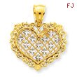 14K Two-Tone Gold Filigree Pendant