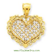 14K Two-Tone Gold Filigree Pendant