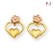 14K Two-Tone Gold Heart Earrings