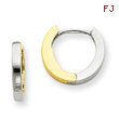 14K Two-Tone Gold Hinged Hoop Earrings