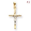 14K Two-Tone Gold INRI Crucifix Pendant