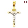 14K Two-Tone Gold INRI Crucifix Pendant