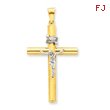 14K Two-Tone Gold INRI Crucifix Pendant