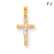 14K Two-Tone Gold INRI Crucifix Pendant