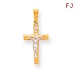 14K Two-Tone Gold INRI Crucifix Pendant