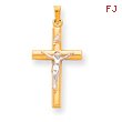 14K Two-Tone Gold INRI Crucifix Pendant