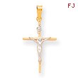 14K Two-Tone Gold INRI Crucifix Pendant