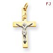 14K Two-Tone Gold INRI Crucifix Pendant