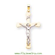 14K Two-Tone Gold INRI Crucifix Pendant