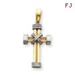 14K Two-Tone Gold Latin Cross Pendant