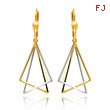 14K Two-Tone Gold Leverback Drop Earrings