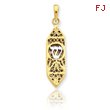 14K Two-Tone Gold Mezuzah Charm