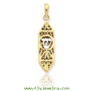 14K Two-Tone Gold Mezuzah Charm