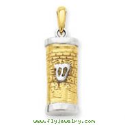 14K Two-Tone Gold Mezuzah Pendant