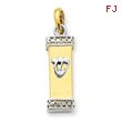 14K Two-Tone Gold Mezuzah Pendant