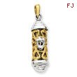 14K Two-Tone Gold Mezuzah Pendant