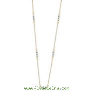 14K Two-Tone Gold Mirror Beaded Necklace