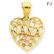 14K Two-Tone Gold Nana Heart Pendant