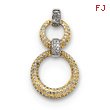 14K Two-Tone Gold Pave Diamond Pendant