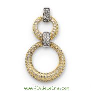 14K Two-Tone Gold Pave Diamond Pendant