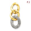 14K Two-Tone Gold Pave Diamond Pendant