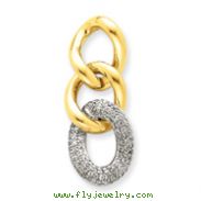 14K Two-Tone Gold Pave Diamond Pendant