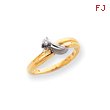 14k Two-Tone Gold Polished Diamond Swirl Ring Mounting