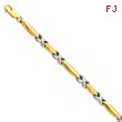 14K Two-Tone Gold Polished Fancy Link Bracelet