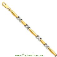 14K Two-Tone Gold Polished Fancy Link Bracelet