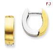 14K Two-Tone Gold Polished Hinged Hoop Earrings