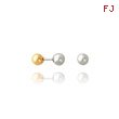 14K Two-Tone Gold Reversible 5mm Ball Screw Earrings