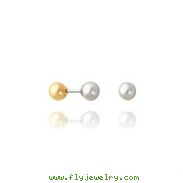 14K Two-Tone Gold Reversible 5mm Ball Screw Earrings