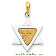 14K Two-Tone Gold Star of David Pendant