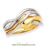 14K Two-Tone Gold Wave Ring